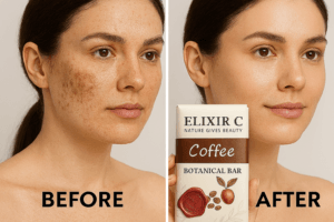 fixB - بوتانیکال بار قهوه | پن گیاهی روشن‌کننده قوی صورت و بدن | شفافیت پوست با ElixirC