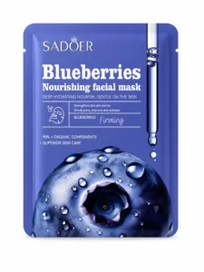 ماسک ورقه‌ای مغذی زغال‌اخته سادوئر | Sador Blueberries Nourishing Mask