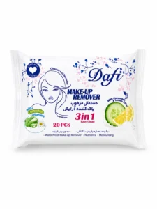 دستمال مرطوب آرایش پاک‌کن 3 در 1 دافی 20 عددی | Dafi Make Up Remover 3 in 1