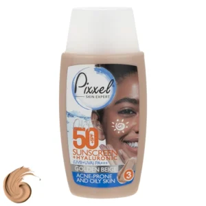 ضدآفتاب رنگی پیکسل SPF50 پوست چرب و مستعد آکنه - گلدن بژ | Pixxel Sunscreen Acne-Prone & Oily Golden Beige