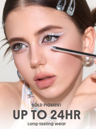 مداد چشم ژلی شیگلم Boldline رنگ Silver نمای کاربرد مداد چشم نقرهای شیگلم Boldline Silver