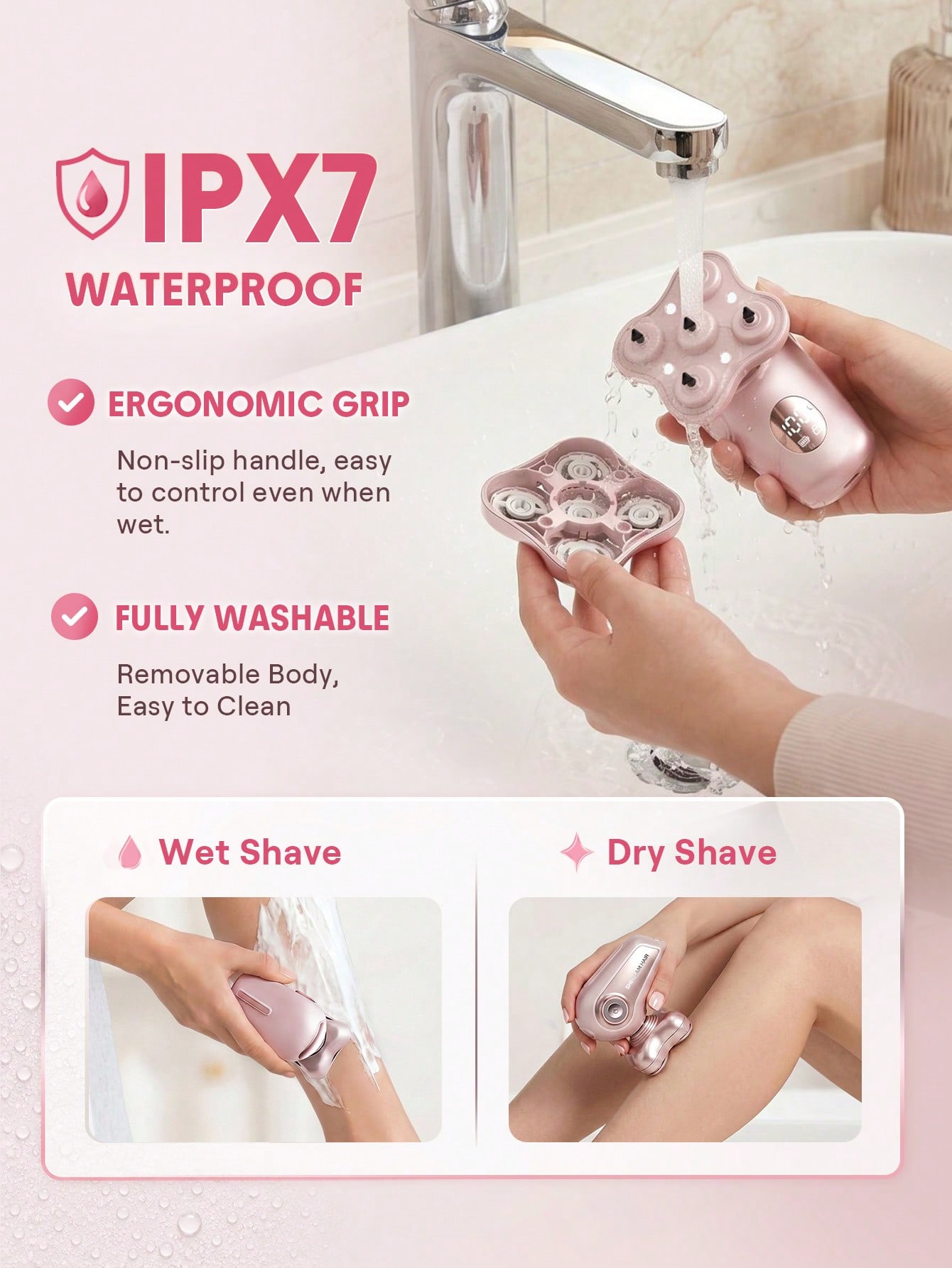 ماشین اصلاح برقی ۵ تیغه شیگلم مدل Smooth Moves 5D Flash ماشین اصلاح ضدآب IPX7 شیگلم