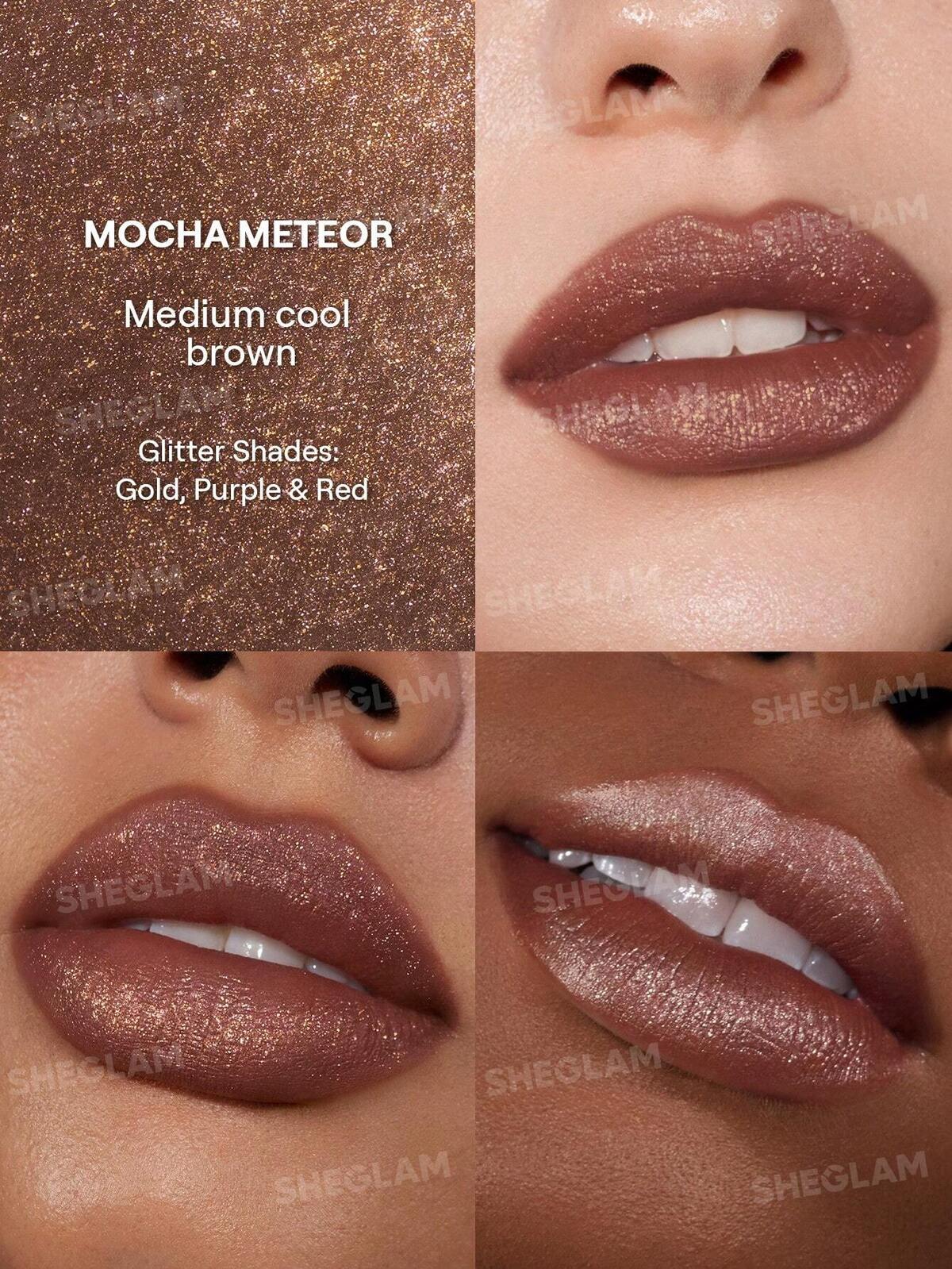 رژلب مایع اکلیلی شیگلم Stardust Swipe رنگ Mocha Meteor تصویر گالری رژلب مایع Stardust Swipe شیگلم Mocha Meteor