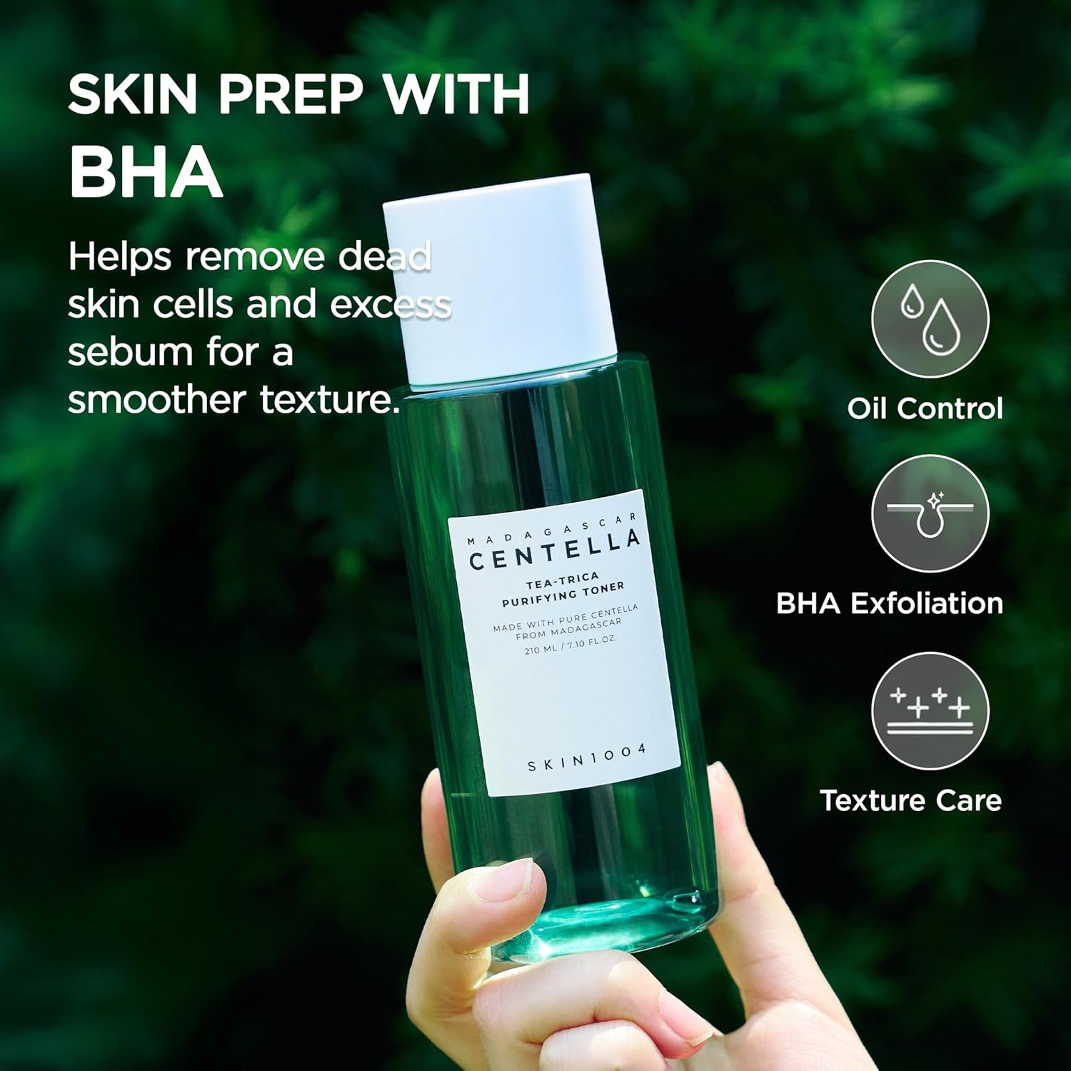 تونر تی تریکا سنتلا SKIN1004 حجم ۲۱۰ میل ویژگیهای تونر تی تریکا حاوی BHA